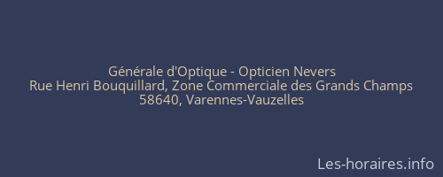 Générale d'Optique - Opticien Nevers