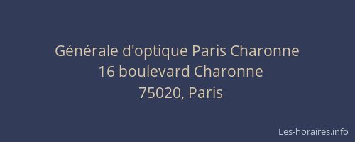 Générale d'optique Paris Charonne