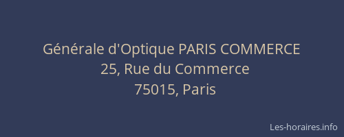 Générale d'Optique PARIS COMMERCE