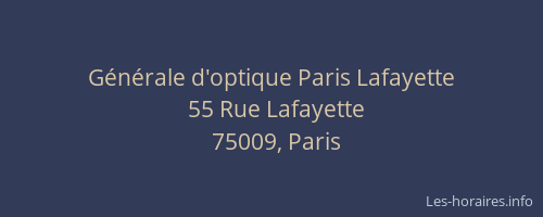 Générale d'optique Paris Lafayette