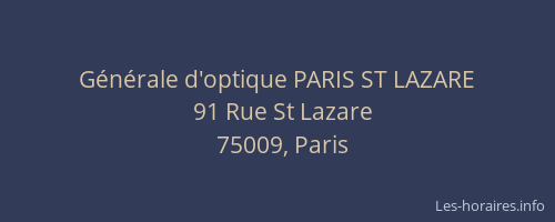 Générale d'optique PARIS ST LAZARE
