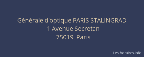Générale d'optique PARIS STALINGRAD