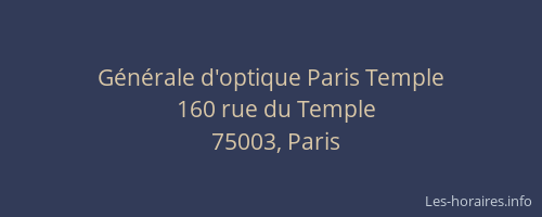 Générale d'optique Paris Temple