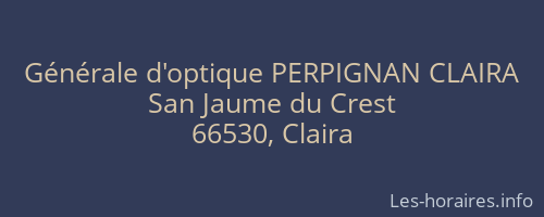 Générale d'optique PERPIGNAN CLAIRA