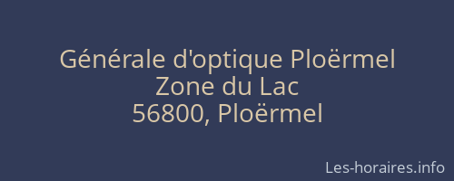 Générale d'optique Ploërmel