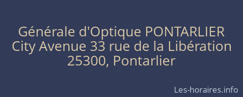 Générale d'Optique PONTARLIER