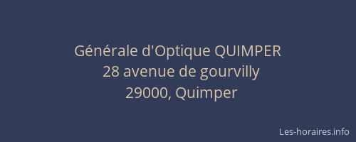 Générale d'Optique QUIMPER