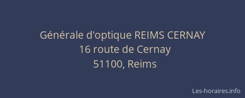 Générale d'optique REIMS CERNAY