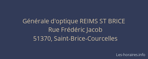 Générale d'optique REIMS ST BRICE