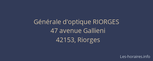 Générale d'optique RIORGES
