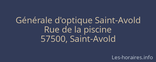 Générale d'optique Saint-Avold