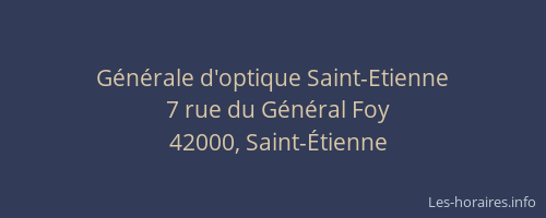Générale d'optique Saint-Etienne