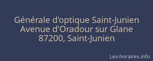 Générale d'optique Saint-Junien