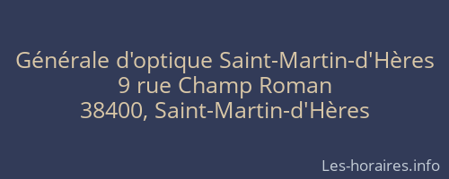 Générale d'optique Saint-Martin-d'Hères