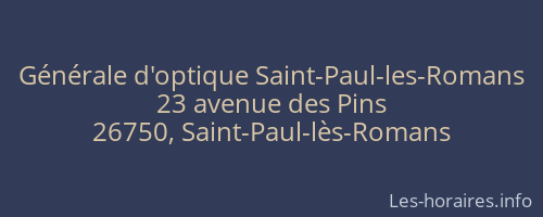 Générale d'optique Saint-Paul-les-Romans