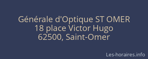Générale d'Optique ST OMER
