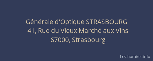 Générale d'Optique STRASBOURG