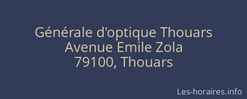 Générale d'optique Thouars