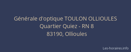 Générale d'optique TOULON OLLIOULES
