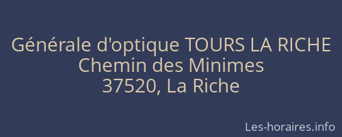 Générale d'optique TOURS LA RICHE