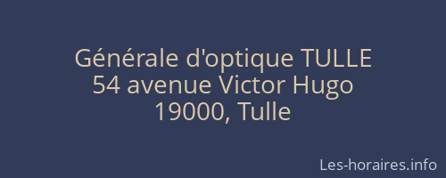 Générale d'optique TULLE