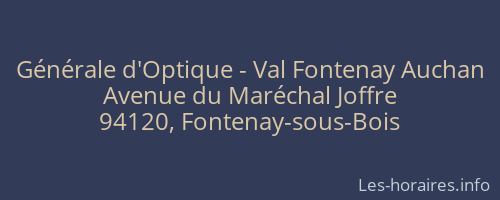 Générale d'Optique - Val Fontenay Auchan