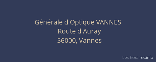 Générale d'Optique VANNES