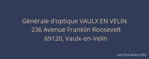 Générale d'optique VAULX EN VELIN