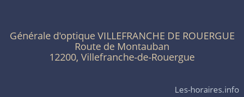 Générale d'optique VILLEFRANCHE DE ROUERGUE