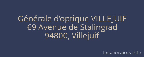 Générale d'optique VILLEJUIF