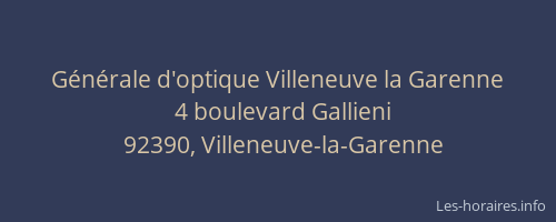 Générale d'optique Villeneuve la Garenne