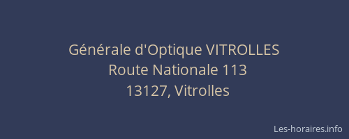 Générale d'Optique VITROLLES