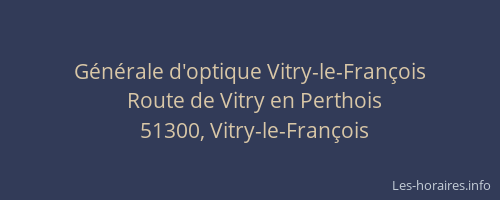 Générale d'optique Vitry-le-François