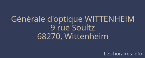 Générale d'optique WITTENHEIM
