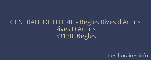 GENERALE DE LITERIE - Bègles Rives d'Arcins