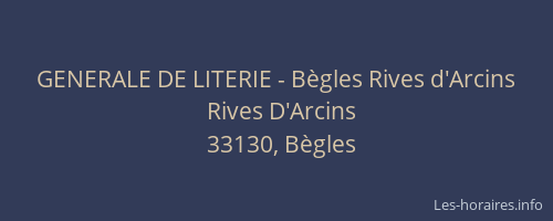 GENERALE DE LITERIE - Bègles Rives d'Arcins