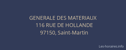 GENERALE DES MATERIAUX