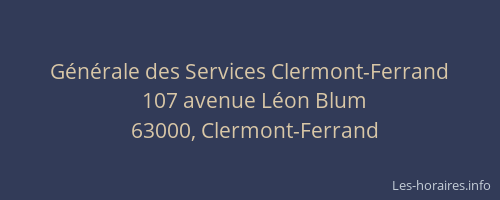 Générale des Services Clermont-Ferrand