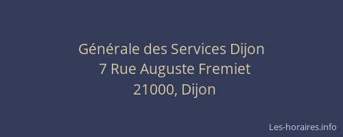 Générale des Services Dijon