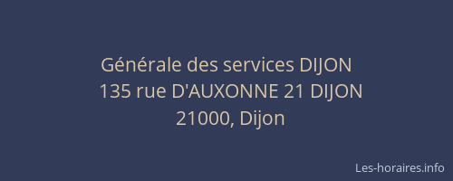 Générale des services DIJON