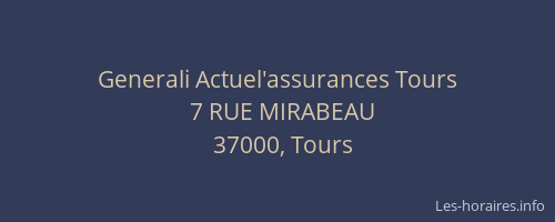 Generali Actuel'assurances Tours