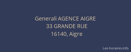Generali AGENCE AIGRE