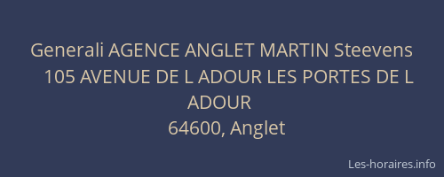 Generali AGENCE ANGLET MARTIN Steevens