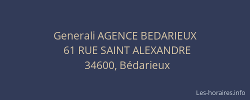Generali AGENCE BEDARIEUX