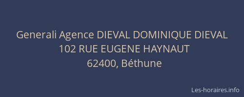Generali Agence DIEVAL DOMINIQUE DIEVAL