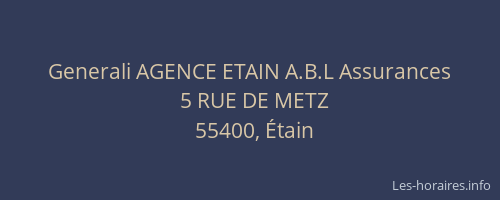 Generali AGENCE ETAIN A.B.L Assurances