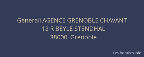 Generali AGENCE GRENOBLE CHAVANT