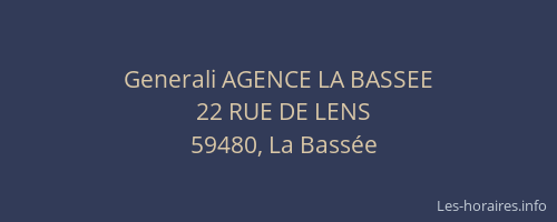 Generali AGENCE LA BASSEE