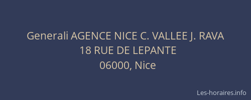 Generali AGENCE NICE C. VALLEE J. RAVA