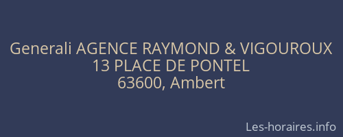 Generali AGENCE RAYMOND & VIGOUROUX